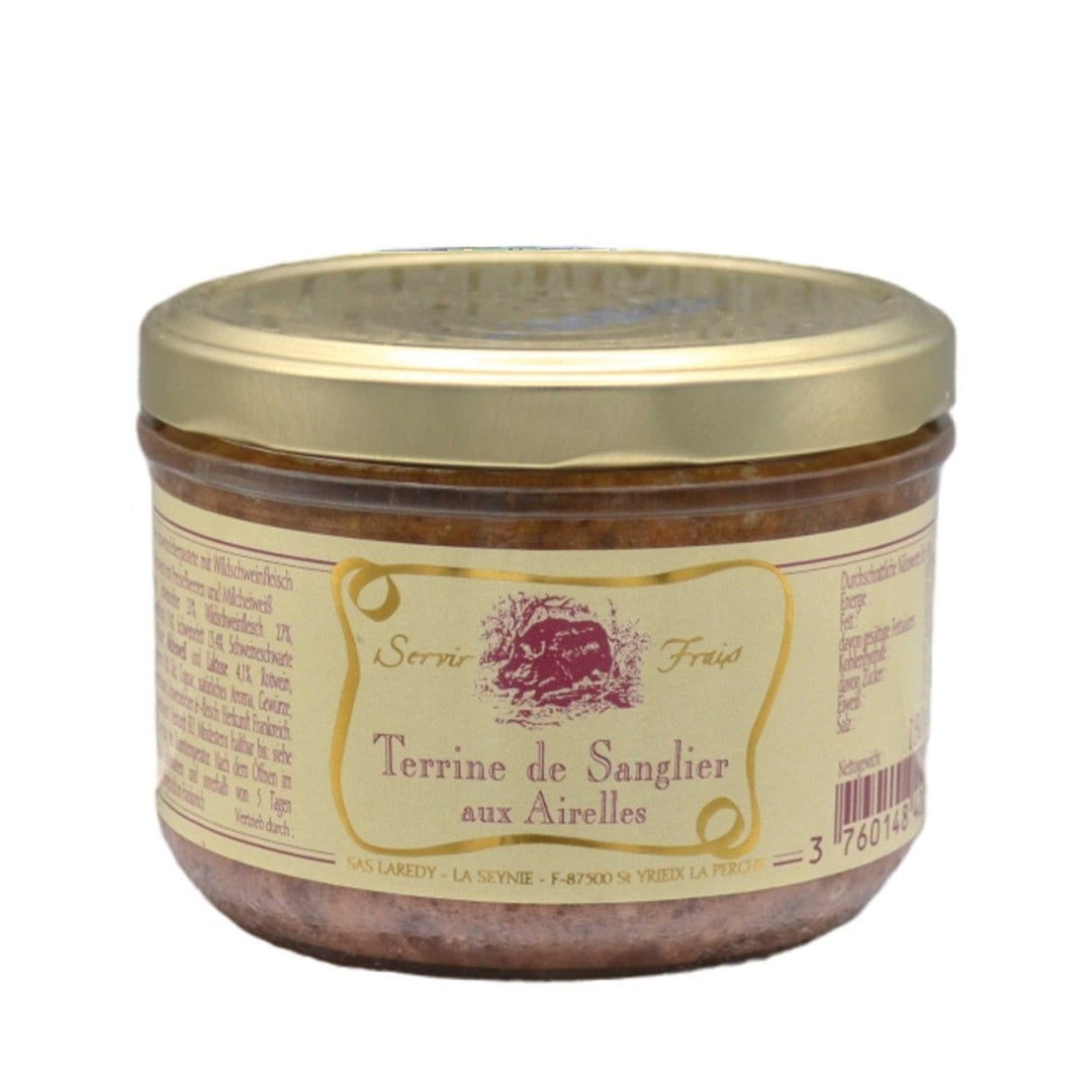 Laredy Terrine de Sanglier aux Airelles Wildschweinterrine mit Preiselbeeren klassisch französischer Brotaufstrich Frankreich (12 x 180g) - Versanel - 