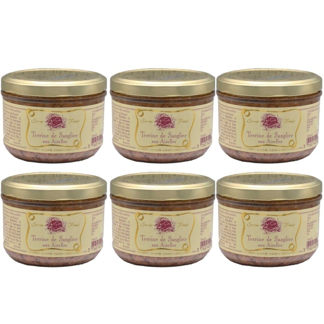 Laredy Terrine de Sanglier aux Airelles Wildschweinterrine mit Preiselbeeren klassisch französischer Brotaufstrich Frankreich (6 x 180g) - Versanel - 