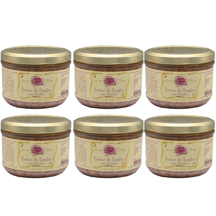 Laredy Terrine de Sanglier aux Airelles Wildschweinterrine mit Preiselbeeren klassisch französischer Brotaufstrich Frankreich (6 x 180g) - Versanel - 