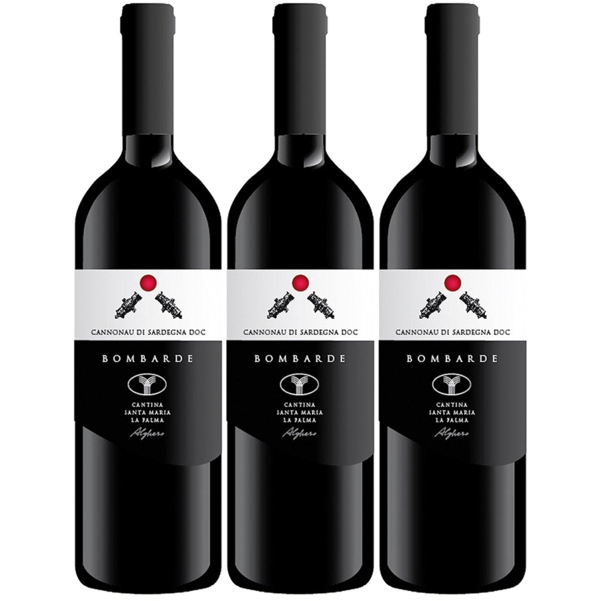 Le Bombarde Cannonau di Sardegna DOC Rotwein Wein trocken Italien (3 x 0,75l) - Versanel -