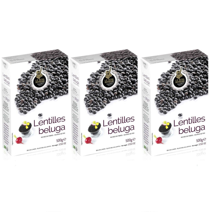 LE BON SEMEUR Beluga Linsen Lentilles Beluga Frankreich (3 x 500g) - Versanel - 