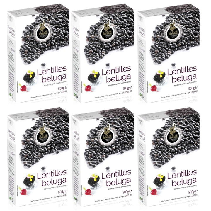 LE BON SEMEUR Beluga Linsen Lentilles Beluga Frankreich (6 x 500g) - Versanel - 
