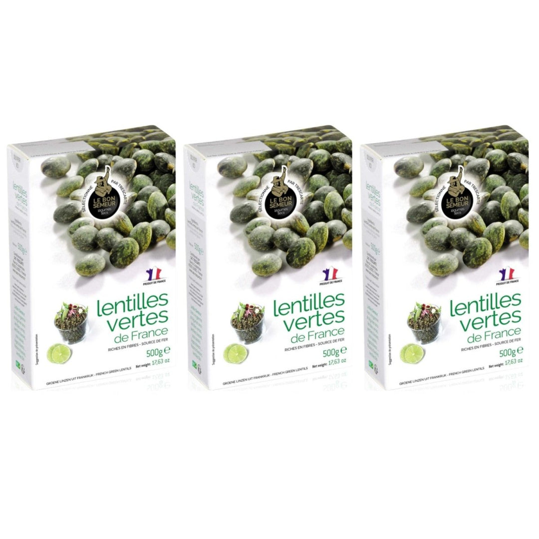 Le Bon Semeur Grüne Linsen Lentilles Vertes Frankreich (3 x 500g) - Versanel - 