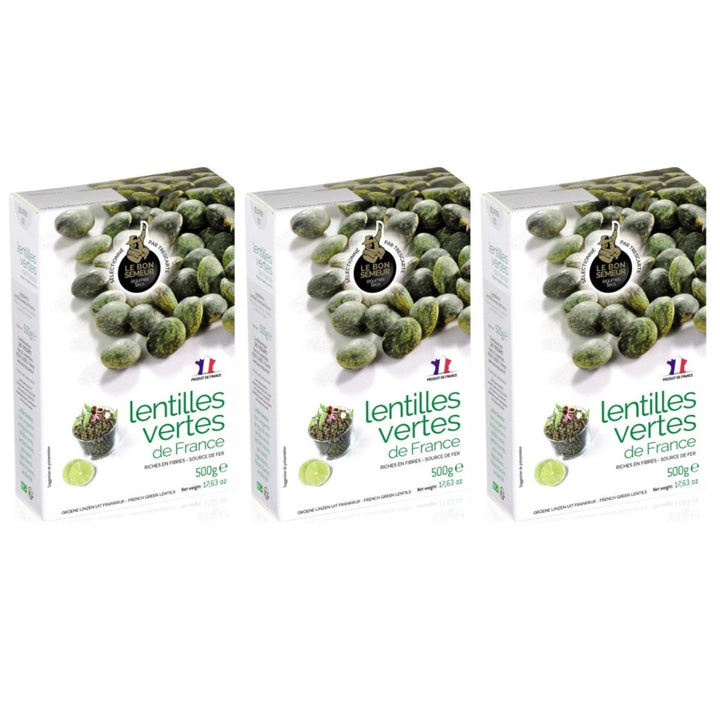 Le Bon Semeur Grüne Linsen Lentilles Vertes Frankreich (3 x 500g) - Versanel - 
