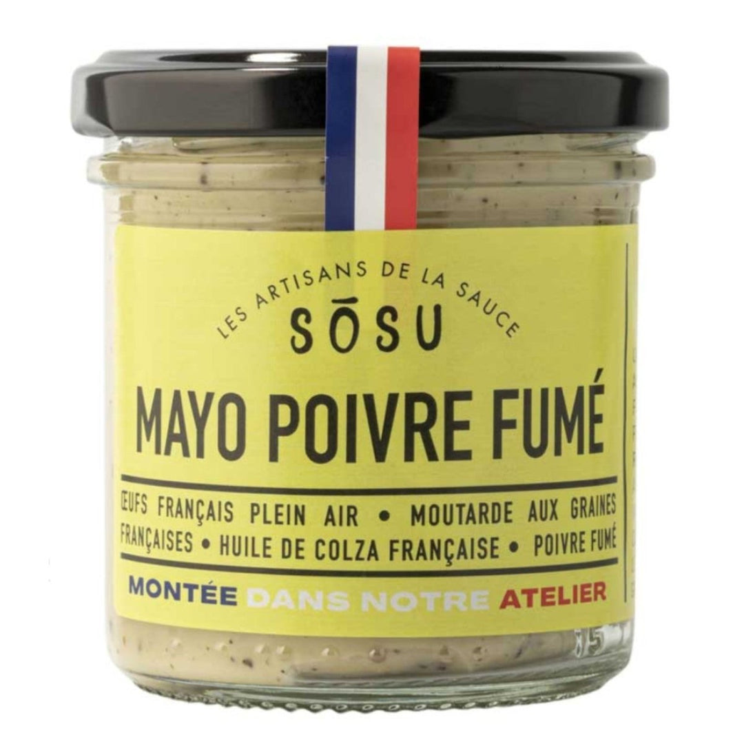 Les Artisans de la Sauce SOSU Mayonnaise mit geräuchertem Pfeffer Frankreich (6 x 148 ml) - Versanel - 