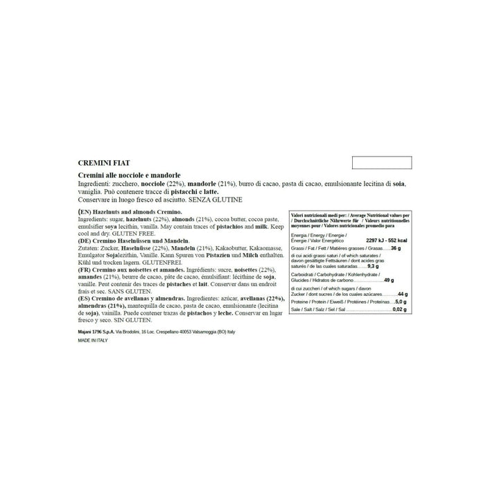 Majani Fiat Cremino Schichtpralinen Quadratische Praline Italien (1 x 1013g) - Versanel - 