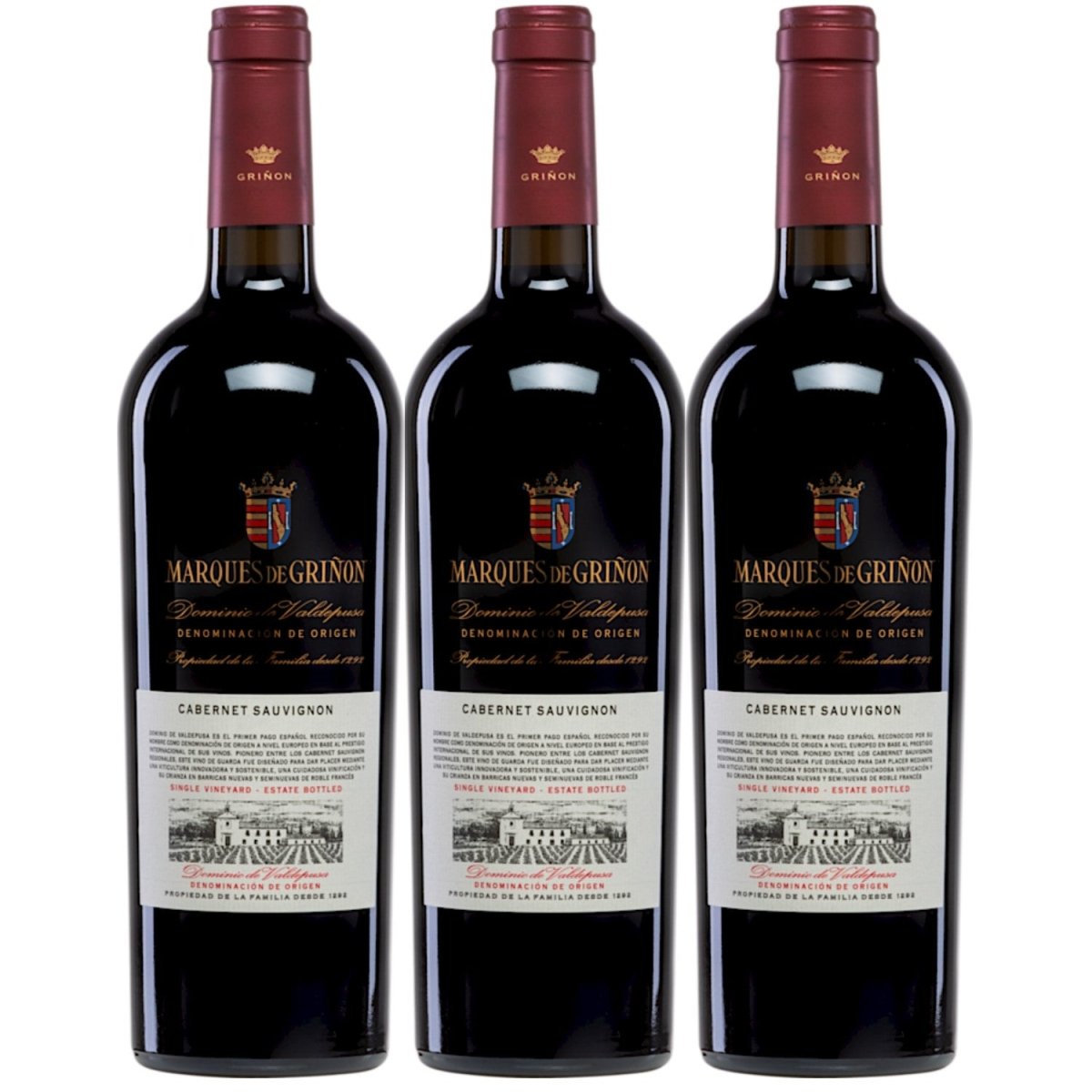 Marqués de Griñón Family Estates Dominio de Valdepusa Cabernet Sauvignon Trocken Rotwein Spanien (3 x 0,75 l) - Versanel - 