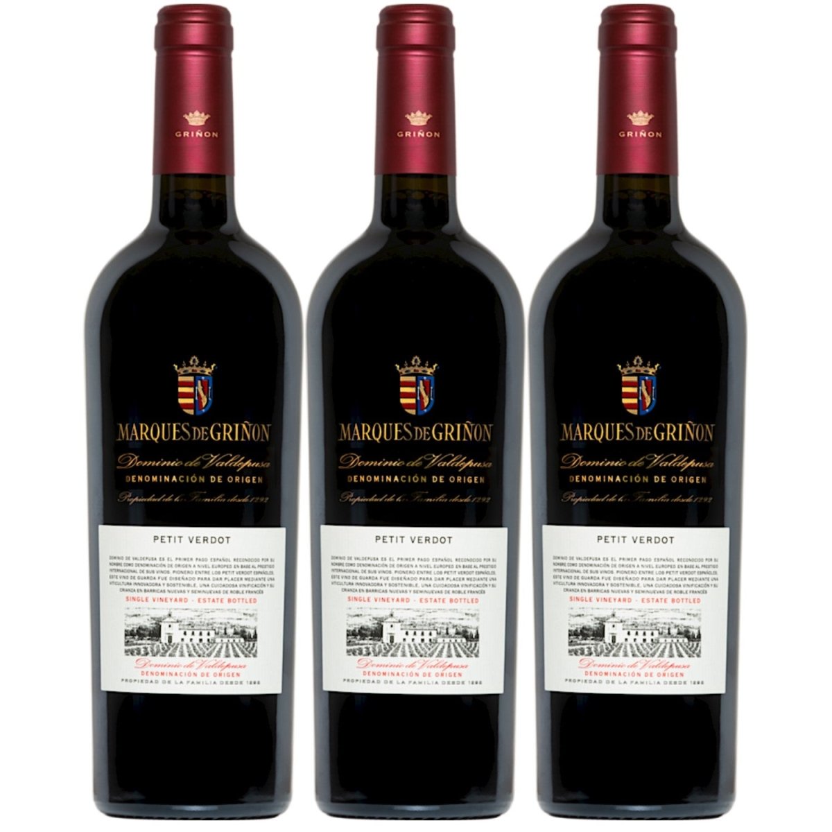 Marqués de Griñón Family Estates Dominio de Valdepusa Petit Verdot Trocken Rotwein Spanien (3 x 0,75 l) - Versanel - 