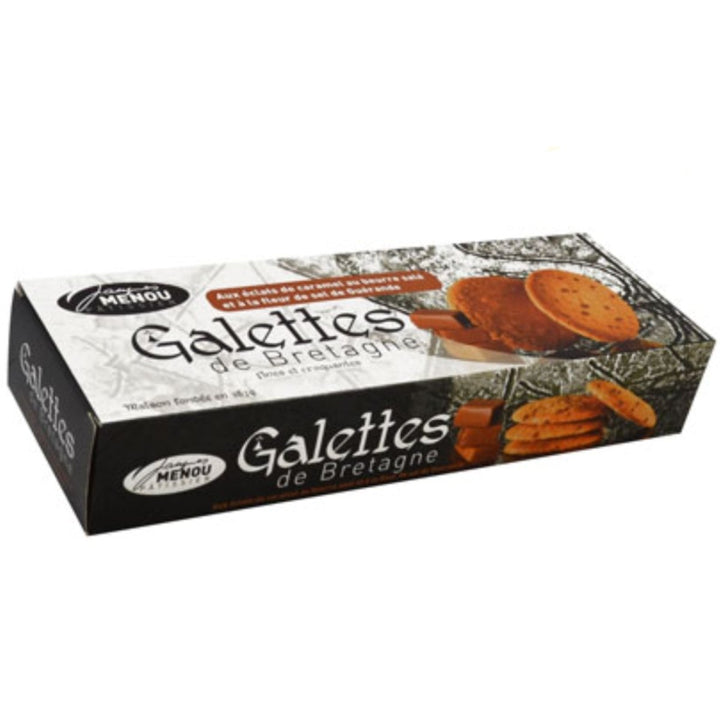 MENOU Galettes de Bretagne dünne Buttergaletten mit Karamellsplittern Frankreich (3 x 100g) - Versanel - 