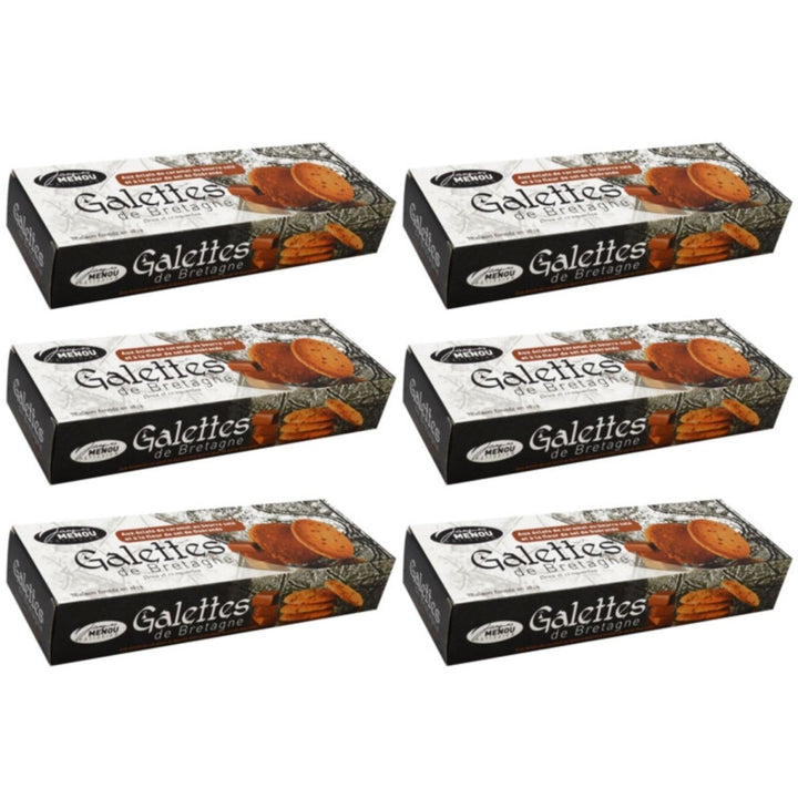 MENOU Galettes de Bretagne dünne Buttergaletten mit Karamellsplittern Frankreich (6 x 100g) - Versanel - 