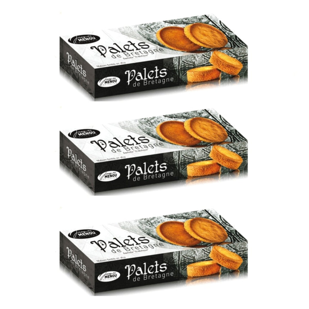MENOU Palets de Bretagne dicke Butterpalets Süssgebäck Frankreich (3 x 120g) - Versanel - 
