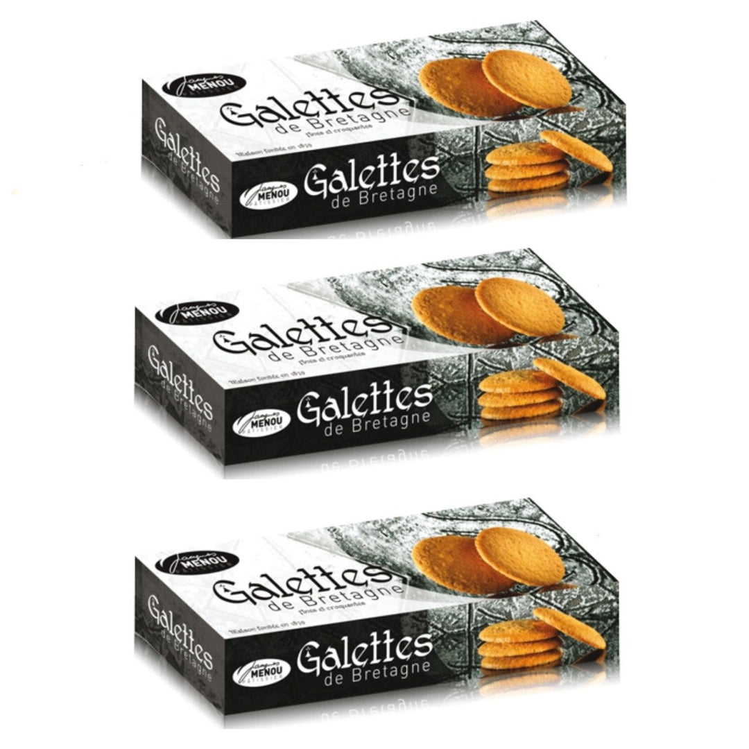 MENOU Palets de Bretagne dünne Butterpalets Süssgebäck Frankreich (3 x 100g) - Versanel - 