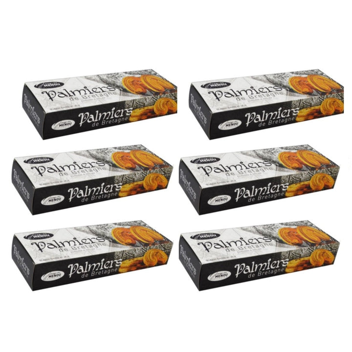 MENOU Palmiers de Bretagne süße Butteröhrchen Süssgebäck Frankreich (6 x 120g) - Versanel - 