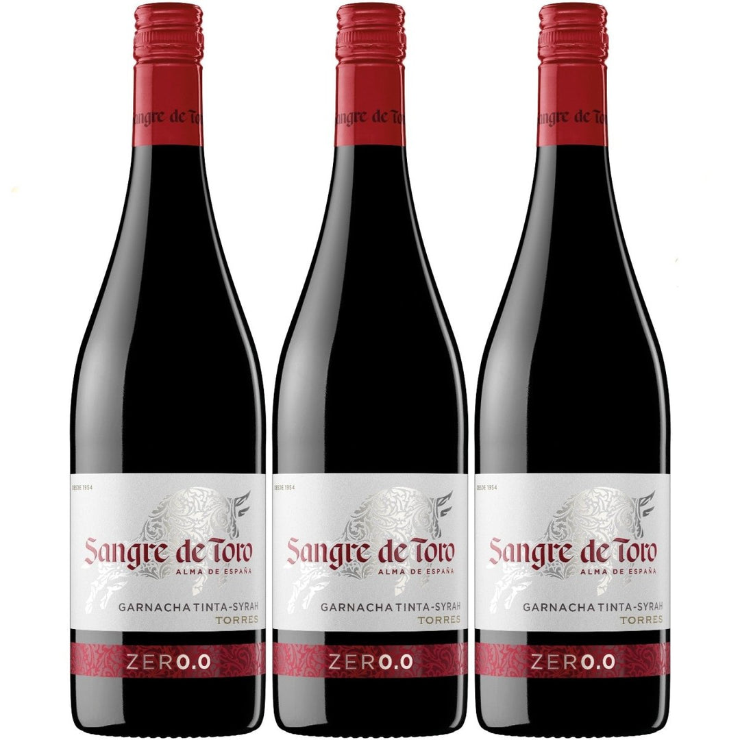 Miguel Torres Sangre de Toro Tinto 0.0 Rotwein alkoholfrei Wein trocken vegan Spanien (3 x 0,75l) - Versanel - Wein