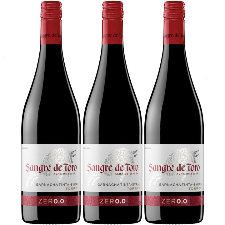 Miguel Torres Sangre de Toro Tinto 0.0 Rotwein alkoholfrei Wein trocken vegan Spanien (3 x 0,75l) - Versanel - Wein
