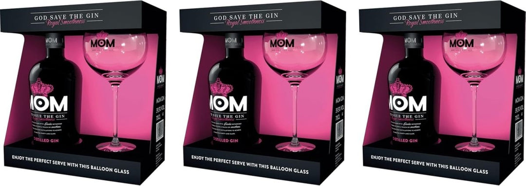 Mom Gin MOM Gin + Glas Set Vereinigtes Königreich Großbritannien (3 x 0.7l) - Versanel - 