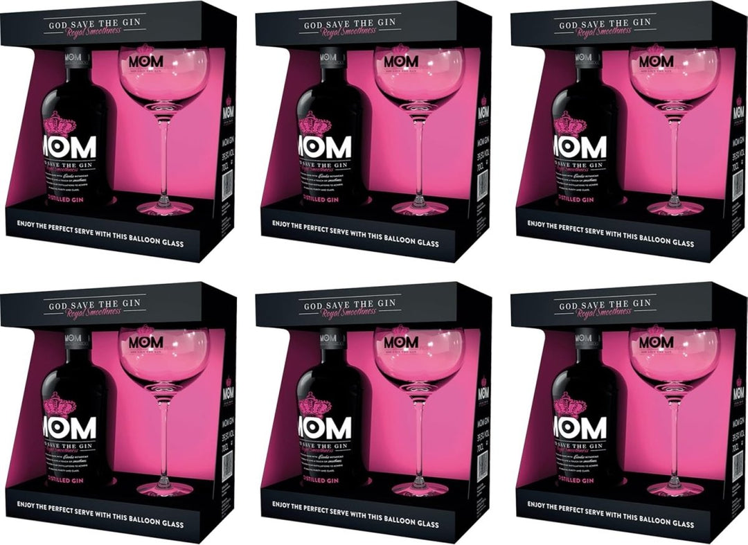Mom Gin MOM Gin + Glas Set Vereinigtes Königreich Großbritannien (6 x 0.7l) - Versanel - 