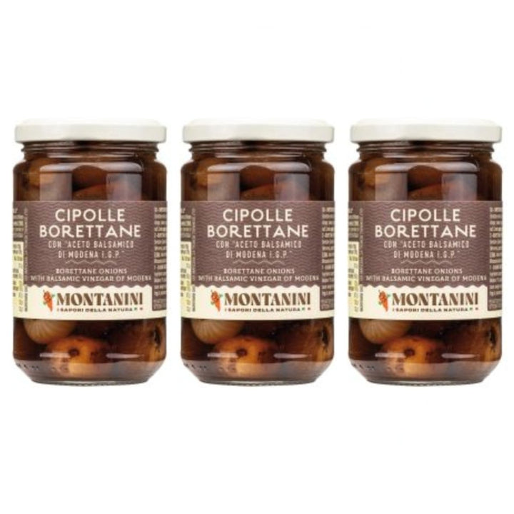 Montanini Cipolle Borettane Mini Zwiebeln in Balsamessig Italien (3 x 300g) - Versanel - 