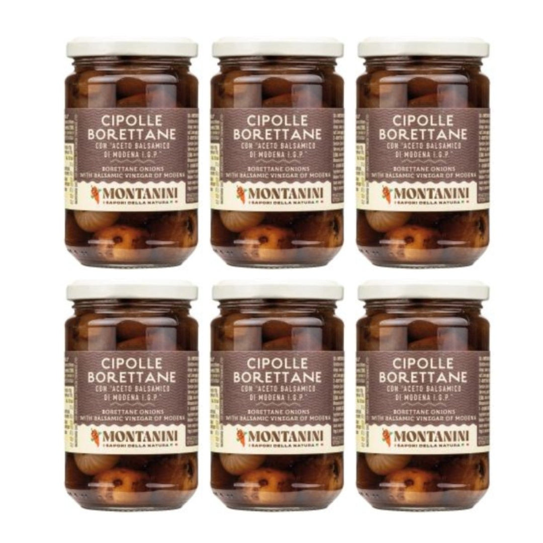 Montanini Cipolle Borettane Mini Zwiebeln in Balsamessig Italien (6 x 300g) - Versanel - 