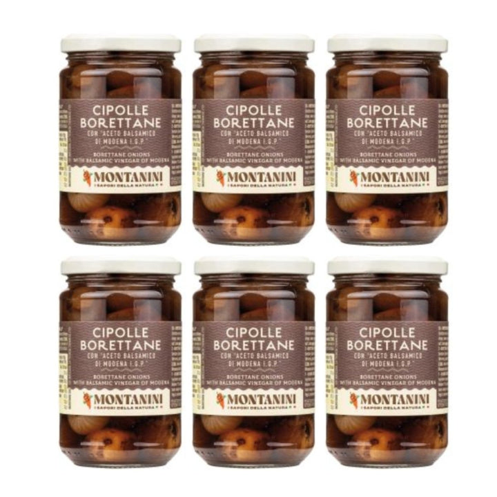Montanini Cipolle Borettane Mini Zwiebeln in Balsamessig Italien (6 x 300g) - Versanel - 