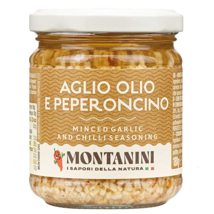 Montanini gehackte Knoblauch und Chili in Öl Italien (3 x 190g) - Versanel - 
