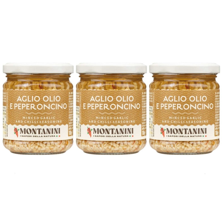 Montanini gehackte Knoblauch und Chili in Öl Italien (3 x 190g) - Versanel - 