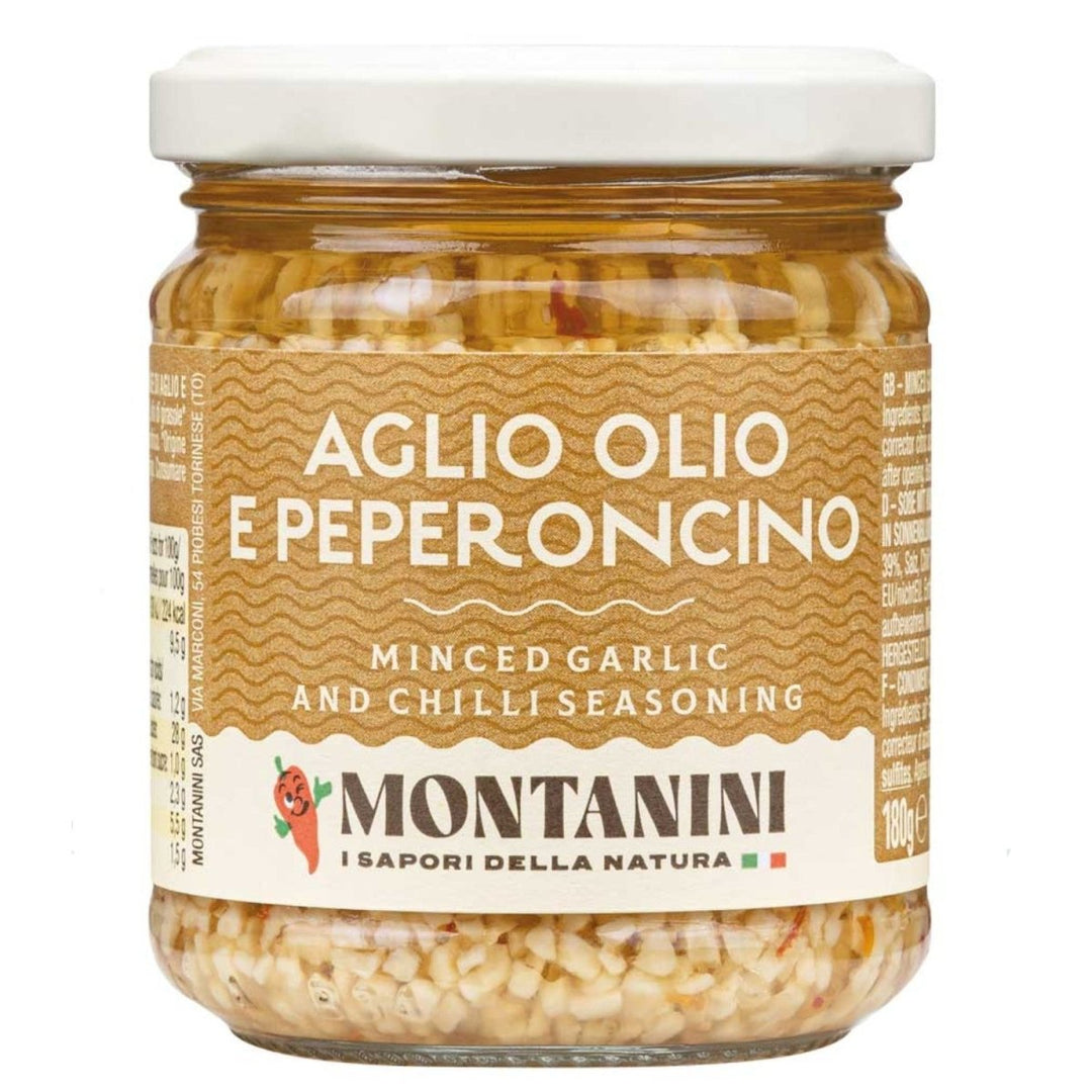 Montanini gehackte Knoblauch und Chili in Öl Italien (6 x 190g) - Versanel - 
