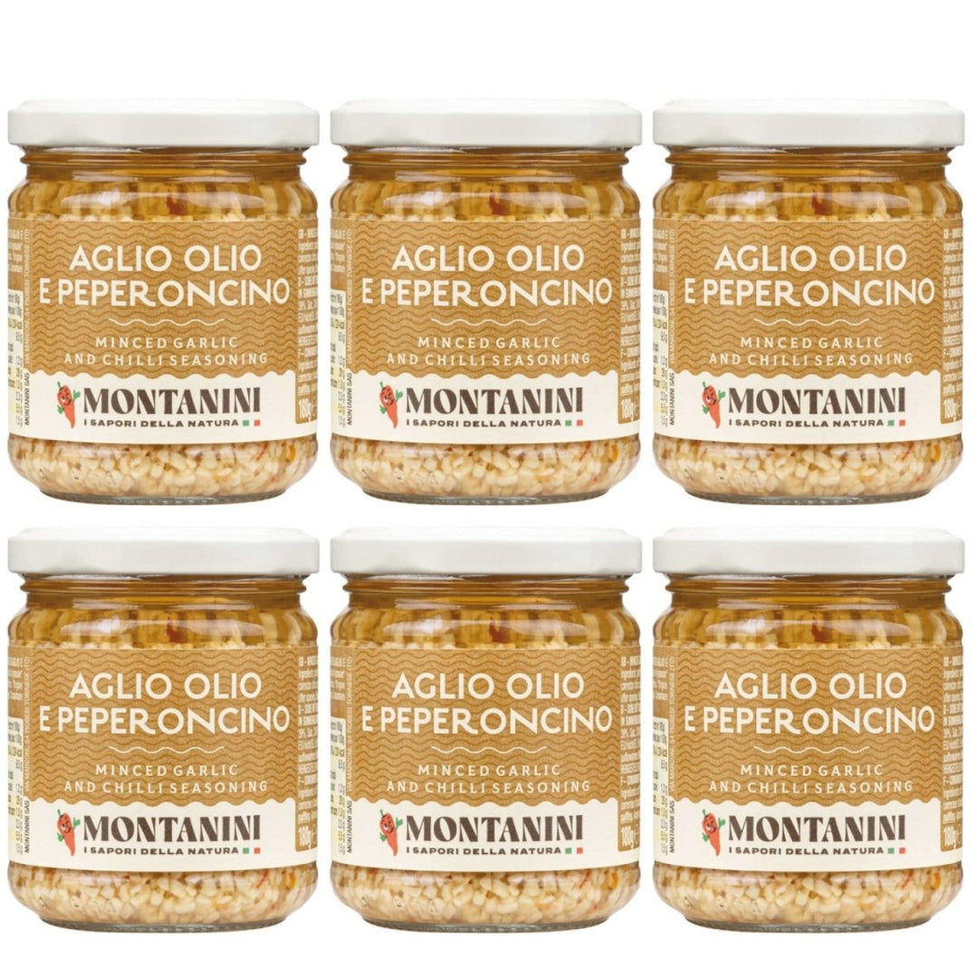 Montanini gehackte Knoblauch und Chili in Öl Italien (6 x 190g) - Versanel - 