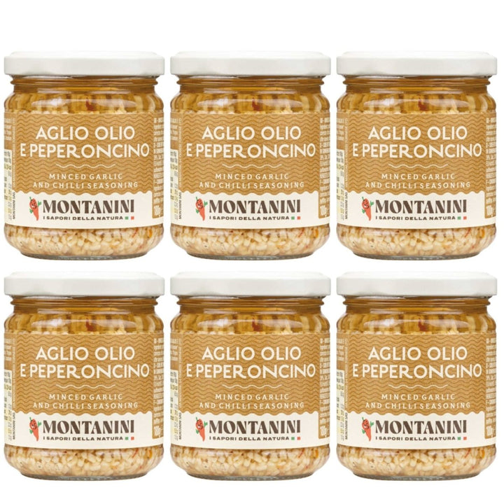 Montanini gehackte Knoblauch und Chili in Öl Italien (6 x 190g) - Versanel - 