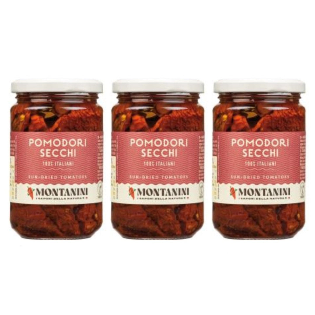 Montanini Italienische getrockenete Tomaten in Sonnenblumenöl Pomodori Secchi Italien (3 x 280g) - Versanel - 