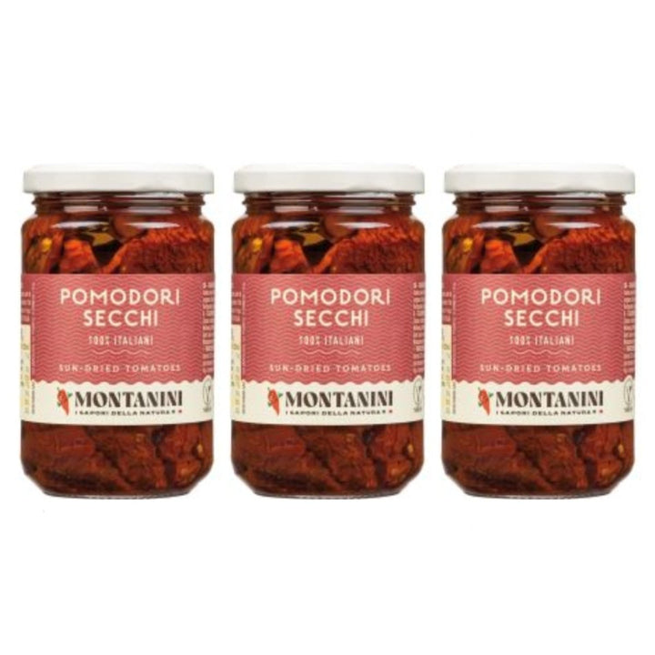 Montanini Italienische getrockenete Tomaten in Sonnenblumenöl Pomodori Secchi Italien (3 x 280g) - Versanel - 