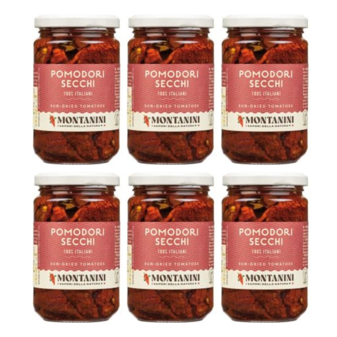 Montanini Italienische getrockenete Tomaten in Sonnenblumenöl Pomodori Secchi Italien (6 x 280g) - Versanel - 