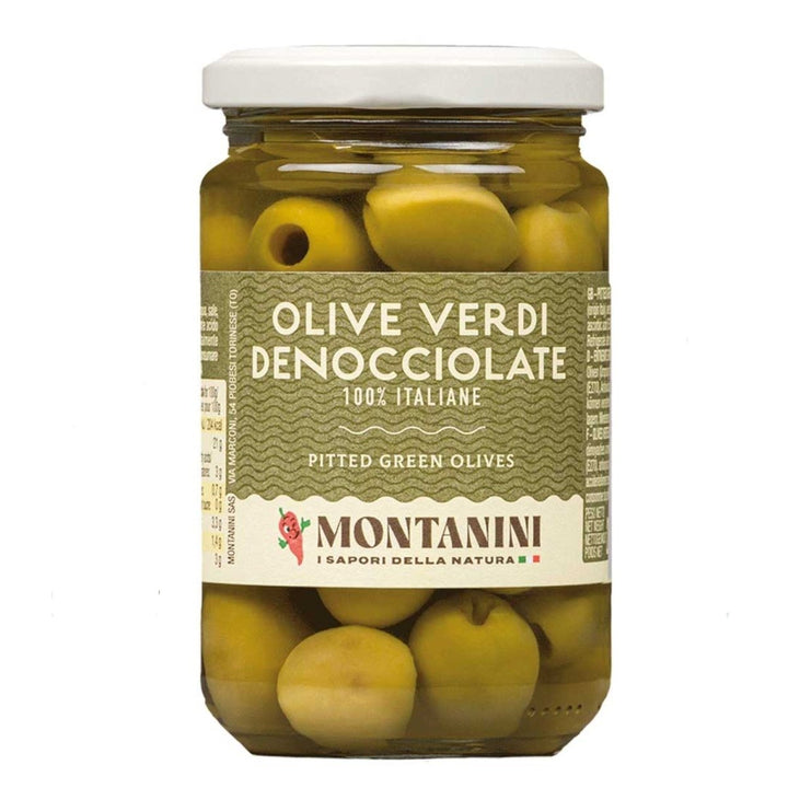 Montanini Olive Verdi Denocciolate Grüne Oliven entsteint aus Italien (6 x 280g) - Versanel - 