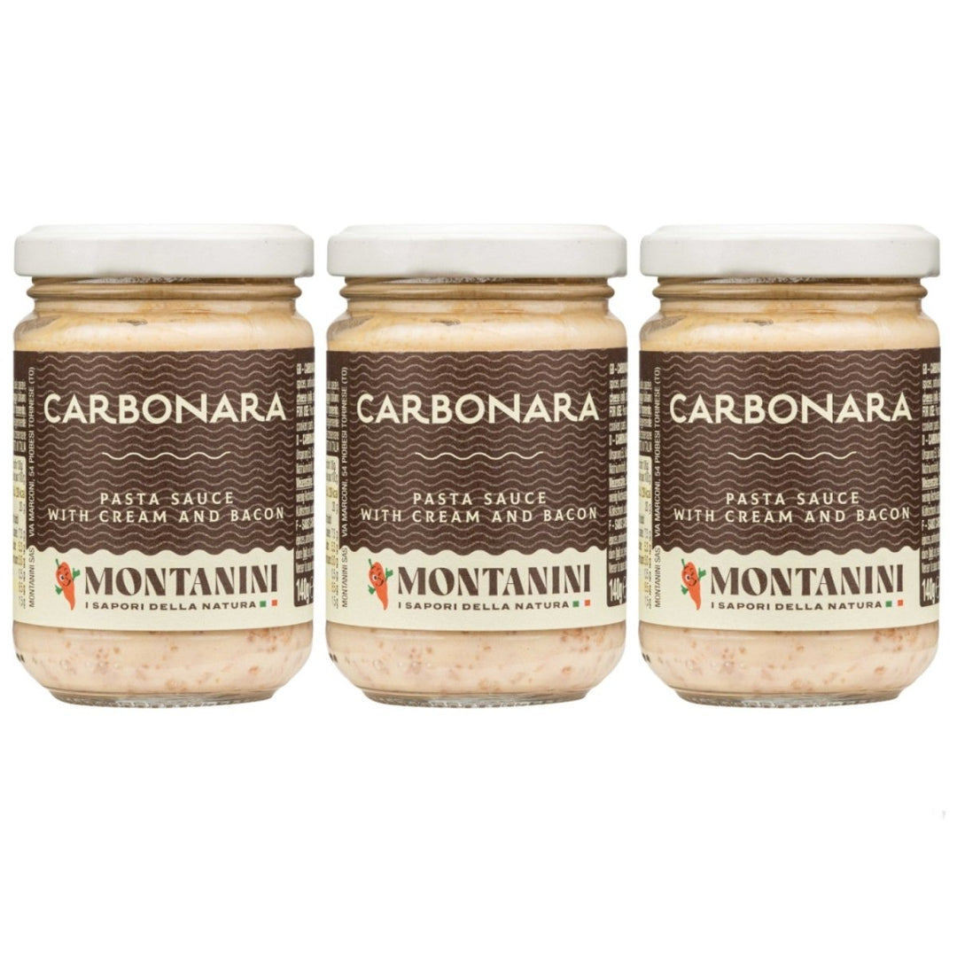 Montanini Pasta Sauce with Cream and Bacon Carbonara Italien (3 x 140g) - Versanel - 
