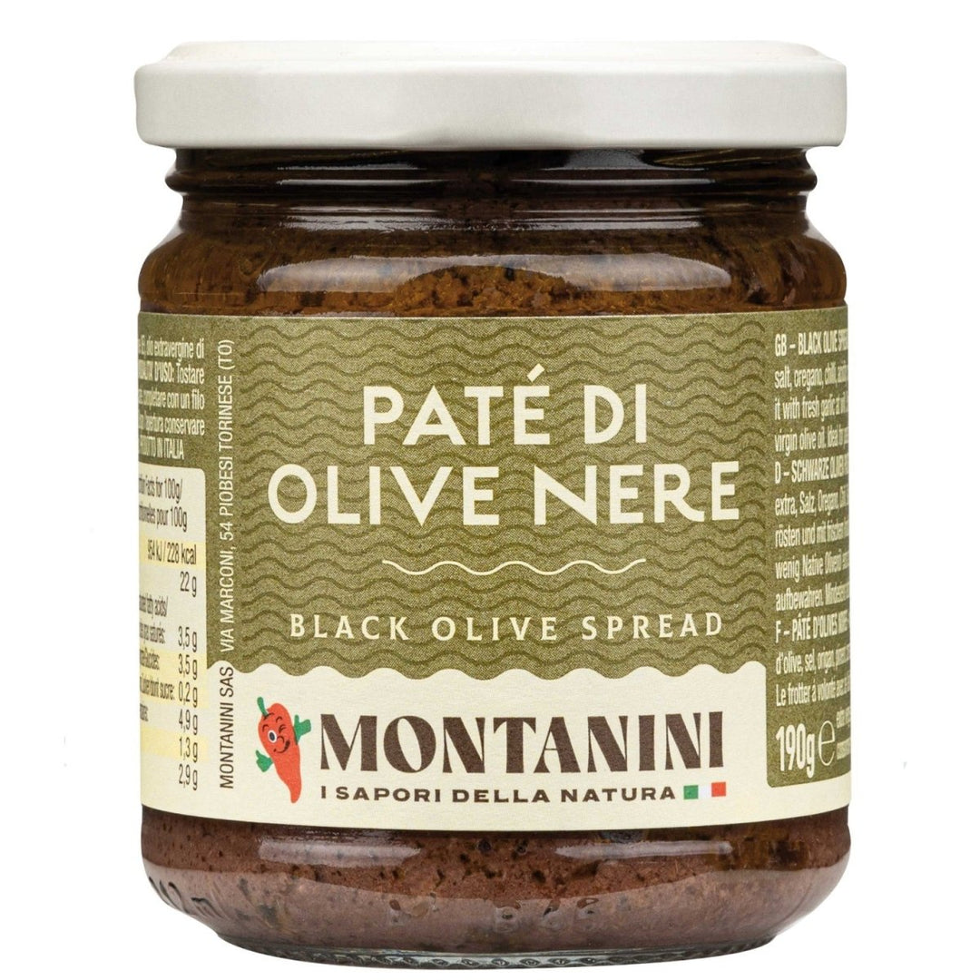 Montanini Pate di Olive Nere Olivenpaste schwarz Italien (1 x 190g) - Versanel - 
