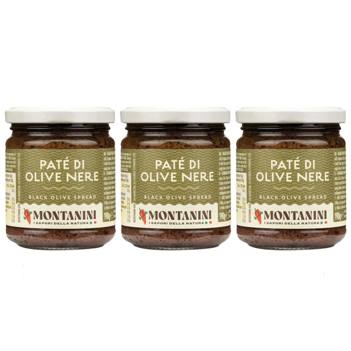 Montanini Pate di Olive Nere Olivenpaste schwarz Italien (3 x 190g) - Versanel - 
