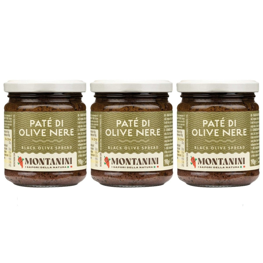 Montanini Pate di Olive Nere Olivenpaste schwarz Italien (3 x 190g) - Versanel - 