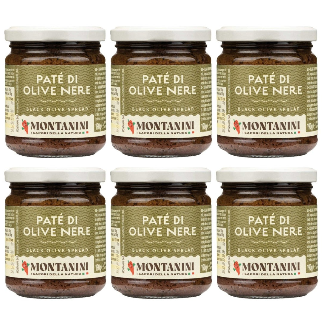 Montanini Pate di Olive Nere Olivenpaste schwarz Italien (3 x 190g) - Versanel - 