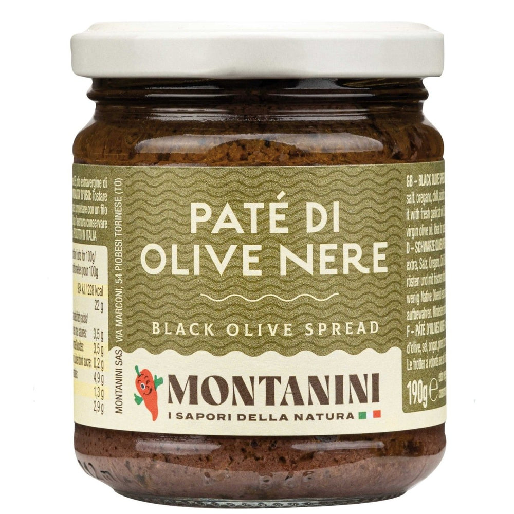 Montanini Pate di Olive Nere Olivenpaste schwarz Italien (3 x 190g) - Versanel - 