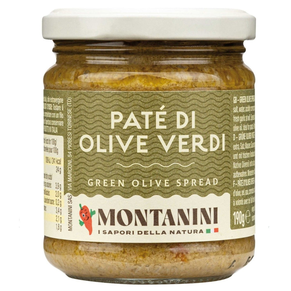 Montanini Pate di Olive Verdi Olivenpaste grün Italien (6 x 190g) - Versanel - 