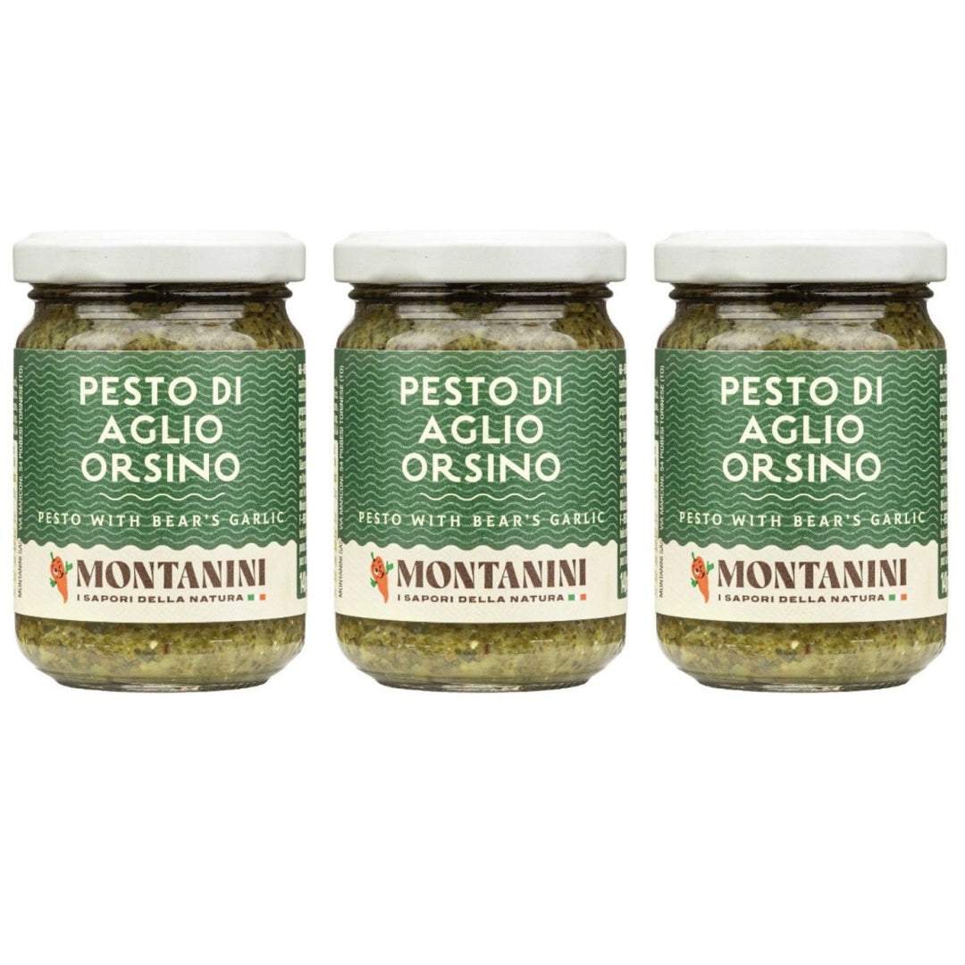 Montanini Pesto di Aglio Orsino Pesto mit Bärlauch Italien (3 x 140g) - Versanel - 