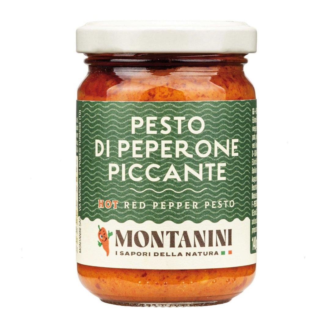 Montanini Pesto di Peperone Piccante Pesto mit scharfer Paprika Italien (3 x 140g) - Versanel - 