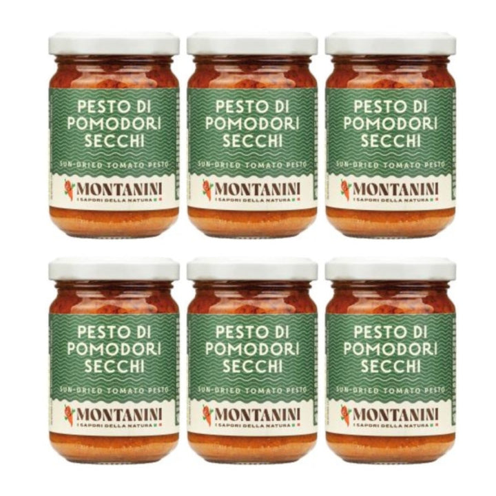 Montanini Pesto di Pomodori Secchi Pesto mit getrocknete Tomaten Italien (6 x 140g) - Versanel - 