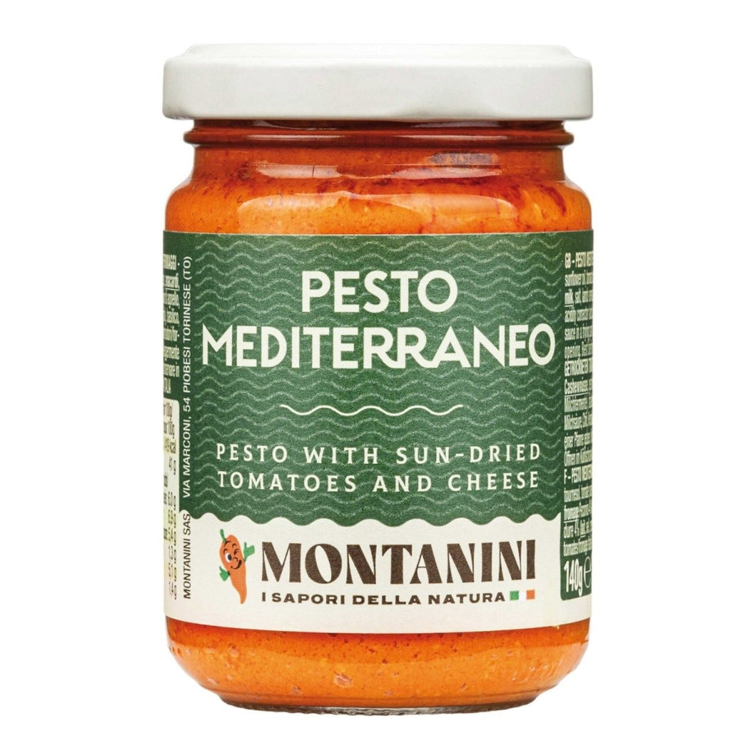 Montanini Pesto Rosso Mediterraneo Rotes Pesto mit Käse Italien (1 x 140g) - Versanel - 
