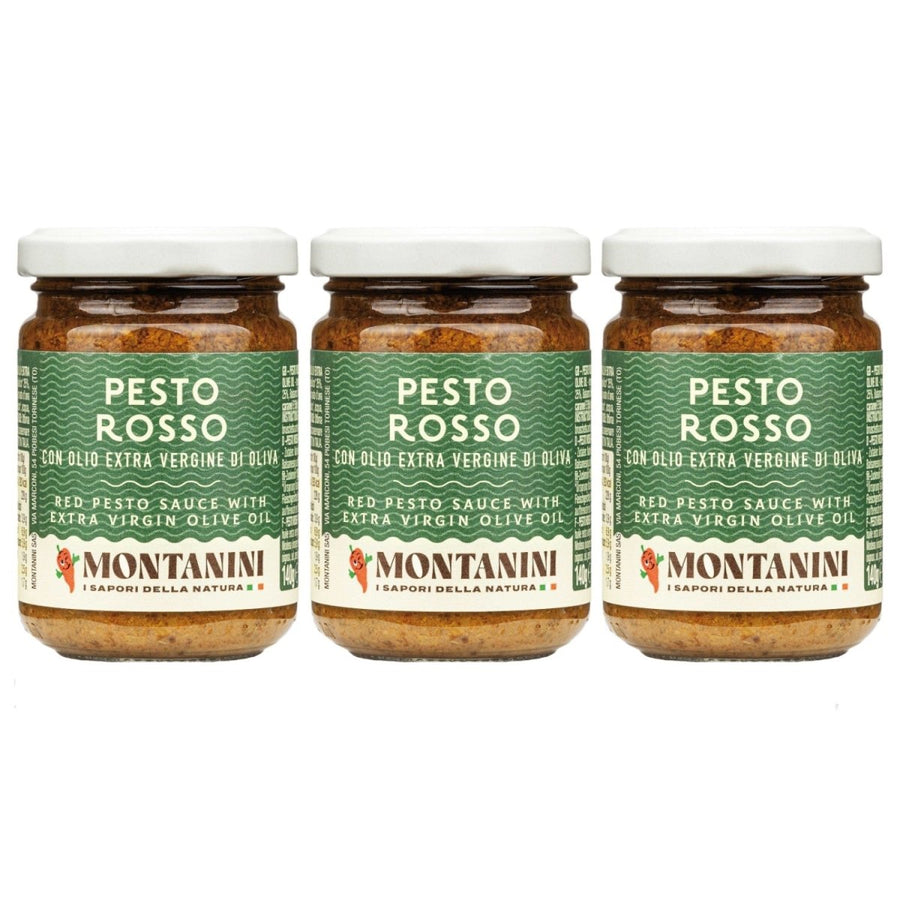 Montanini Pesto Rosso Rotes Pesto Italien (3 x 140g) - Versanel - 