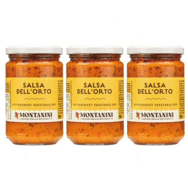 Montanini Salsa Dell'Orto Gemüse Dippsauce süß sauer Italien (3 x 280g) - Versanel - 