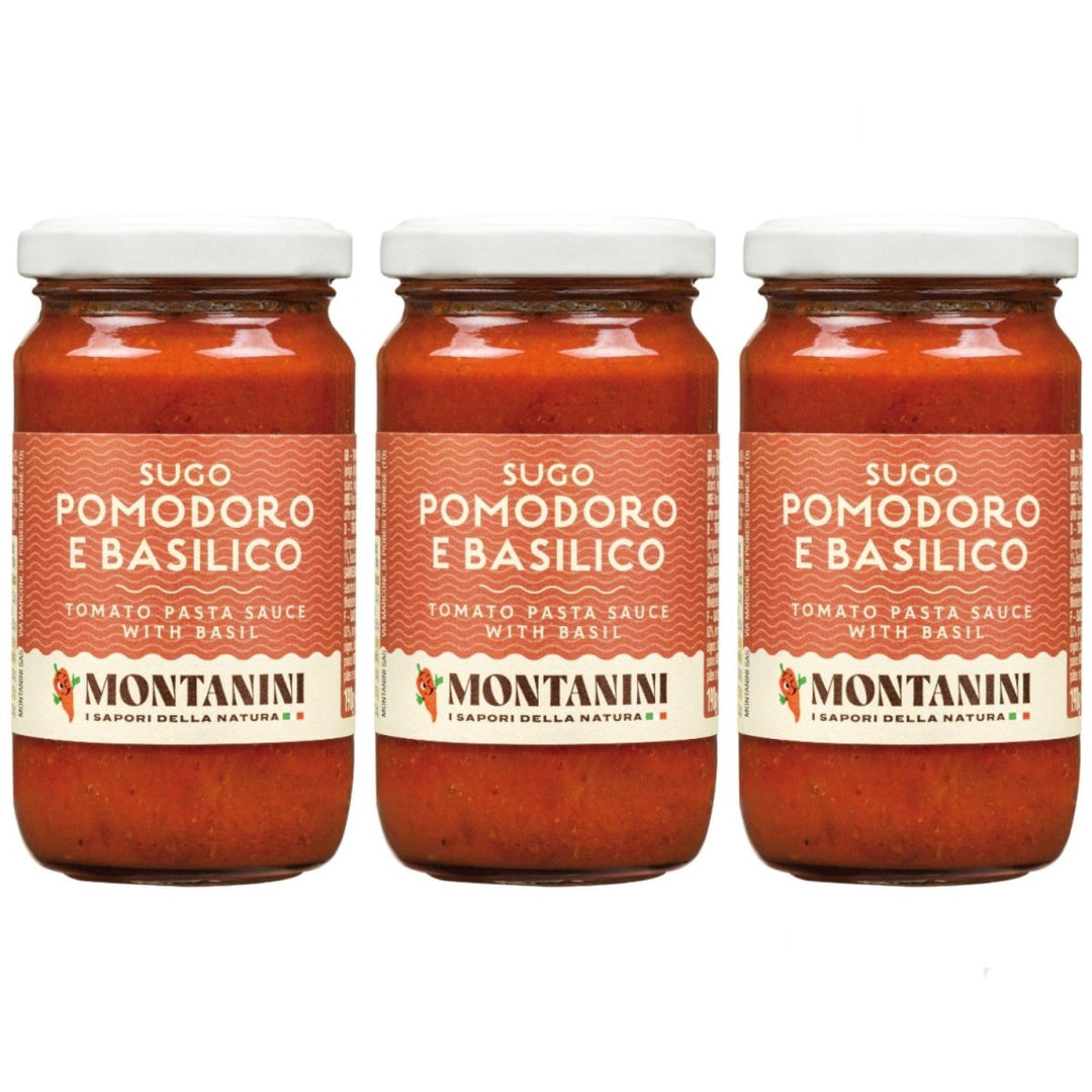 Montanini Sugo Pomodoro e Basilico Tomatensauce mit Basilikum Italien (3 x 190g) - Versanel - 