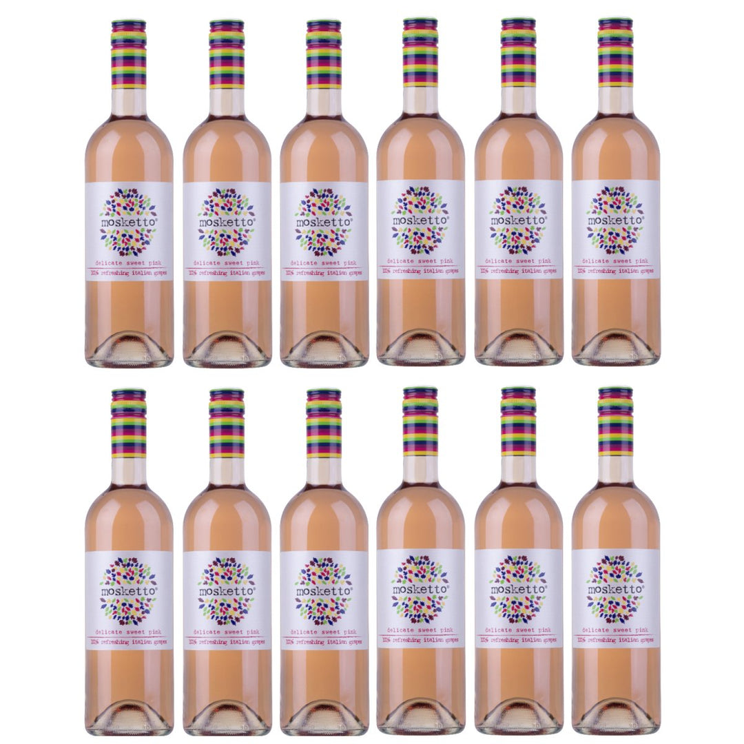 Mosketto Delicate sweet pink Roséwein Wein Süß Piemont Italien (12 x 0,75l) - Versanel - Wein