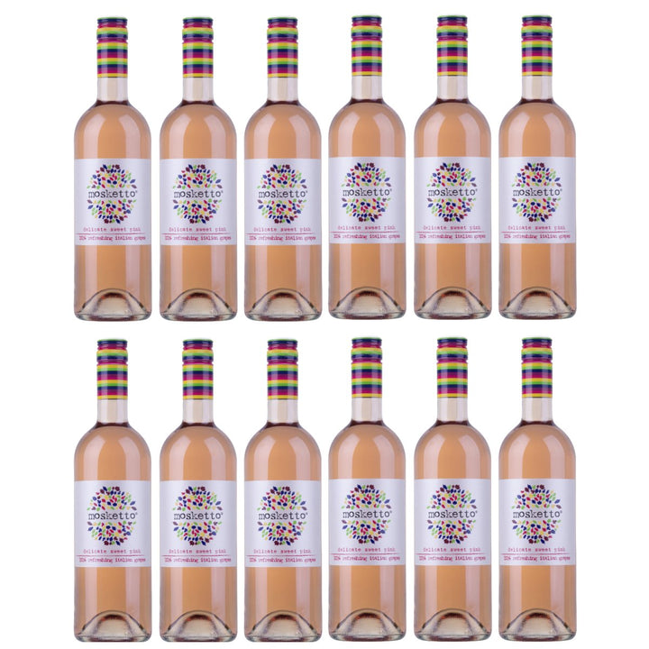 Mosketto Delicate sweet pink Roséwein Wein Süß Piemont Italien (12 x 0,75l) - Versanel - Wein