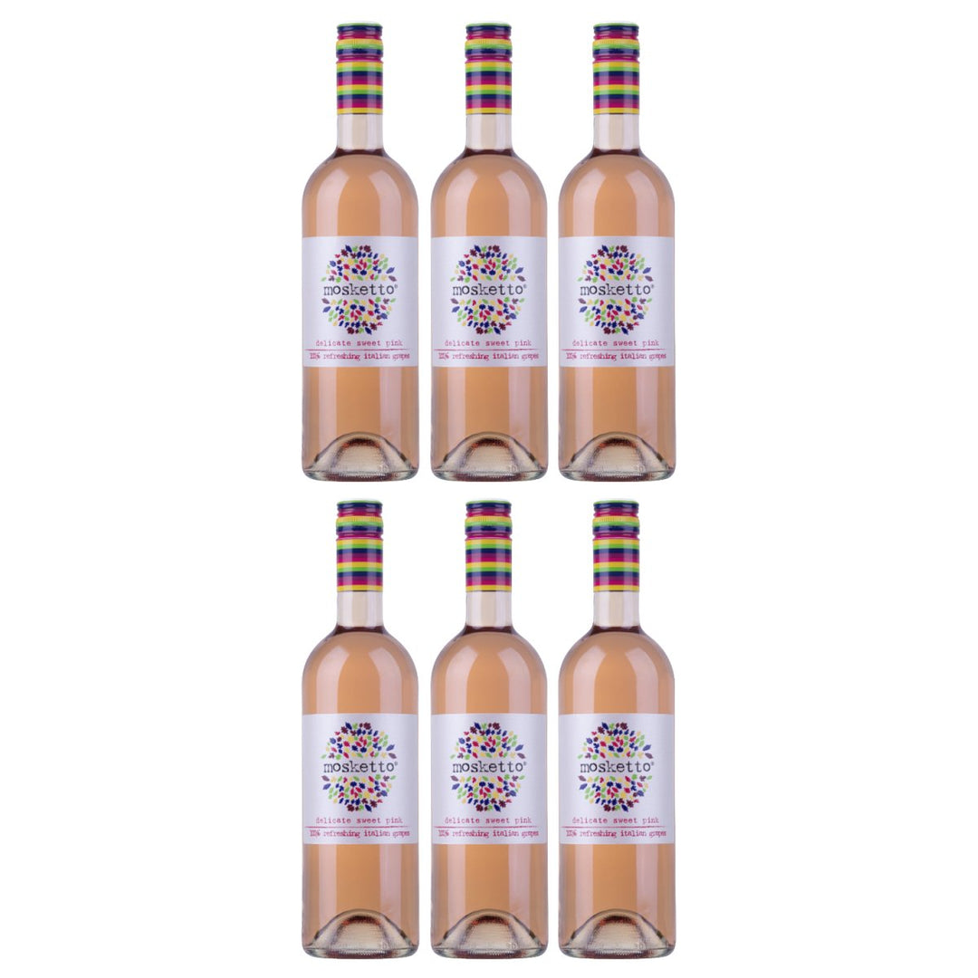 Mosketto Delicate sweet pink Roséwein Wein Süß Piemont Italien (6 x 0,75l) - Versanel - Wein